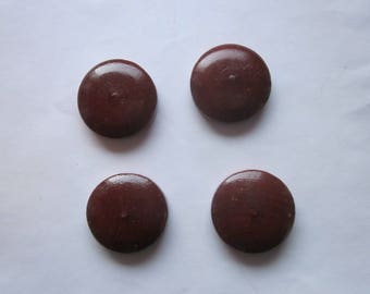 Dark Brown Wood Cabochons 25.5mm 4 Cabochons