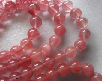 Pink Synthetic Cherry Quartz Glass Beads 10mm 20 Beads