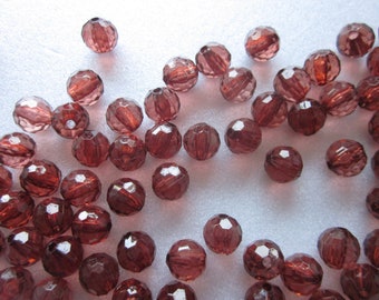 Round Rust Colored Acrylic Beads 8mm 24 Beads