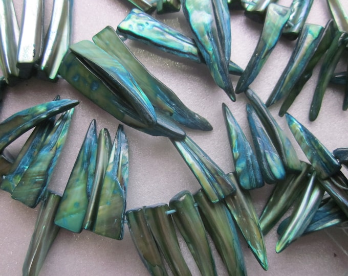 Blue Multi Color Shell Spike Beads 20-40mm 16 Beads - Etsy