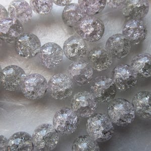 Klare und Lavendel Multi Color Runde Crackle Glasperlen 10 mm 20 Perlen