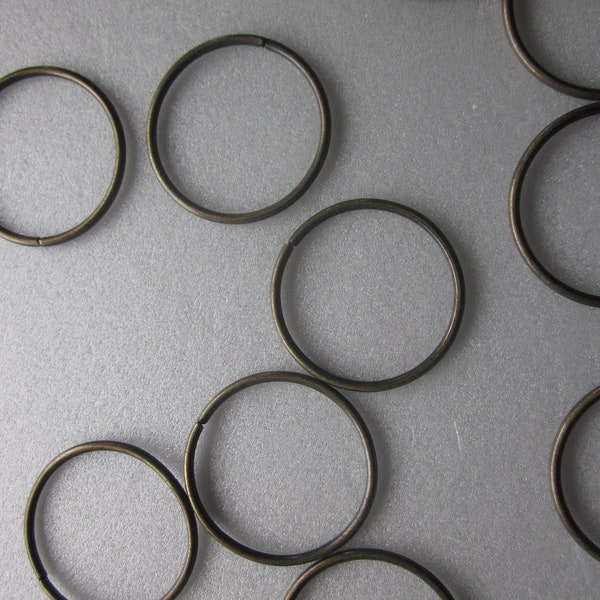 Antique Bronze Iron Soldered Jump Round Rings 27mm 20 Jump Rings