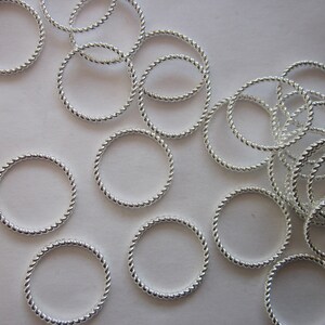 Silver Zinc Alloy Closed Jump Rings 18mm 14 Jump Rings image 2