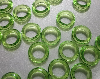 Green Donut Acrylic Beads 19.5mm 12 Beads