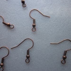 Red Copper Earwire Earring Hooks 18mm 20 Earwire Hooks