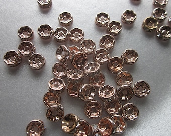 Rose Gold/Gold Copper Rondelle Spacer Beads 8mm 16 Beads