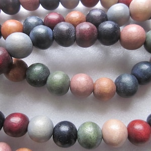 Earth Tone wood bead mix round fall colors Cheesewood 19-20mm eco-friendly full strand 1310NB