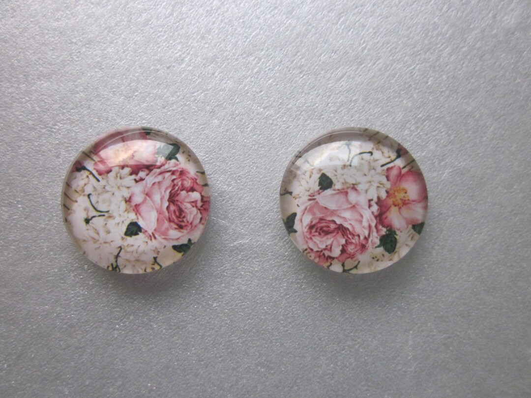 マルチカラーフラワーガラスカボション 16 mm 4カボション - Etsy 日本