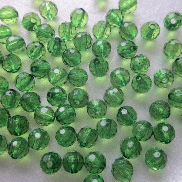 Green Round Acrylic Beads 6mm 30 Beads