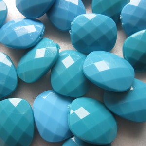 Multi Color Blue Faceted Rectangle Acrylic Beads 20mm 12 Beads image 1