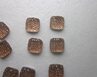 Resin Rhinestone Square Cabochons 12mm 12 Cabochons