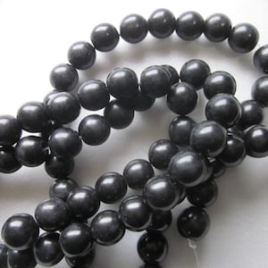 Dark Brown/Black Round Magnesite Beads 9-10mm 10 Beads