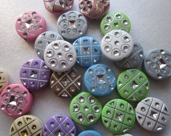 Mixed Lot Coin Acrylic Beads 18mm 6 Beads