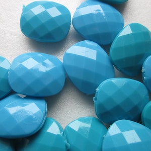 Multi Color Blue Faceted Rectangle Acrylic Beads 20mm 12 Beads image 2