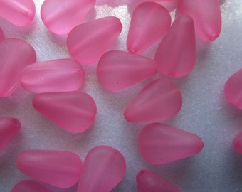 Pink Teardrop Acrylic Beads 15mm 12 Beads