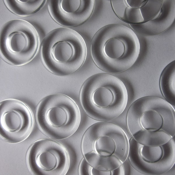Clear Donut Acrylic Beads 19mm 12 Beads