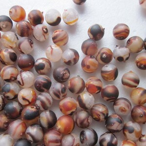Brown Multi Color Round Acrylic Beads 8mm 20 Beads