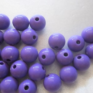Purple Round Acrylic Beads 10mm 16 Beads