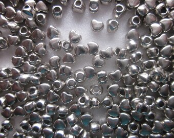 Tibetan Silver Heart Spacer Beads 4mm 30 Beads