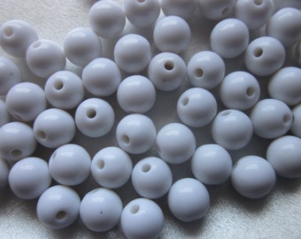 Weiße runde Acrylperlen 10mm 16 Beads