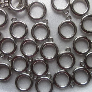 SALE - Silver Acrylic Pendants Donut Pendants Plastic Charms 15mm 20 Pendants