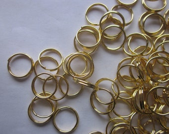 Double Looped Gold Iron Based Jump Rings 10mm 30 Jump Rings