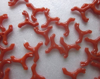Perles de branches acryliques orange brûlées 16-18mm 24 perles