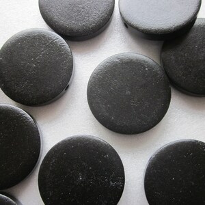 Black Wood Coin Beads 30mm 10 Beads