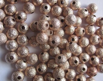 Rose Gold Round Brass Beads 6mm 20 Beads