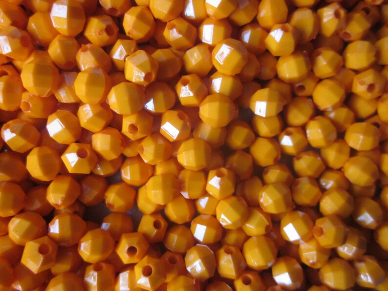 SALE Orange Acrylic Beads 6mm 24 Beads image 2