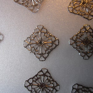 Iron Filigree Pendants 17mm 16 Pendants