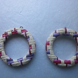 Woven Beige Multi Color Pendants 41mm 4 Pendants