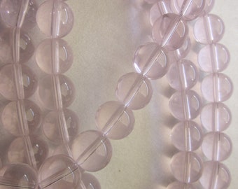 Light Pink Round Glass Beads 12mm 14 Beads