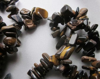 Brown Tigers Eye Top Drilled Chip Beads 10-22mm 24 Beads