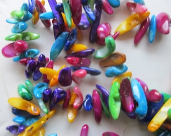 Multi Color Mother of Pearl Shell Beads 15-30mm 18 Beads