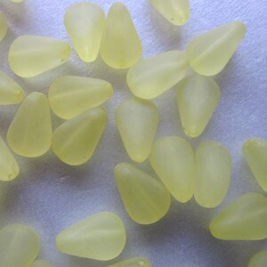 Yellow Teardrop Acrylic Beads 15mm 12 Beads