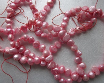Pink Freshwater Pearl Beads 4-6mm 24 Beads