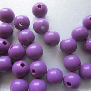 Purple Round Acrylic Beads 10mm 16 Beads