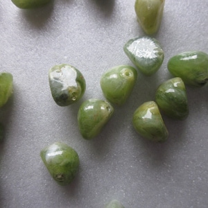 Green Pebble Acrylic Beads 10-14mm 8 Beads