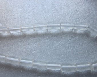 Clear Glass Bamboo Beads 10x6mm 12 Beads