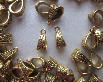 Pendentifs tibétains dorés anciens 14,5 mm 10 pendentifs