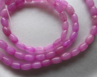 Pink Oval Malaysia Jade Quartz Beads 10-11mm 14 Beads