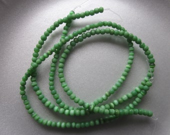 Green Cats Eye Glass Beads 4-5mm 24 Beads