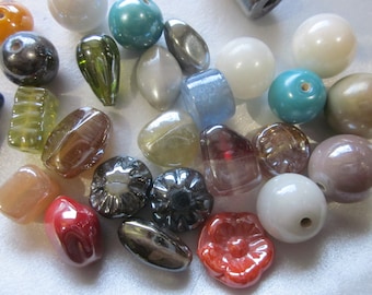 Multi Color Mixed Glass Beads 4-24mm 12 Beads