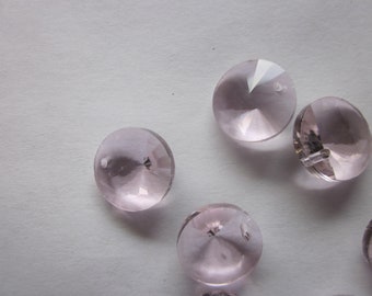 Pink Saucer Glass Pendants 14mm 4 Pendants