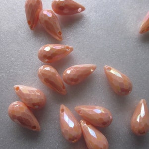 Peach Teardrop Acrylic Charms 16mm 2 Charms