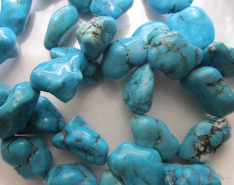 Large Blue Magnesite Nugget Beads 20-40mm 10 Beads