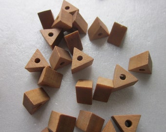 Brown Wood Triangle Beads 9mm 14 Beads