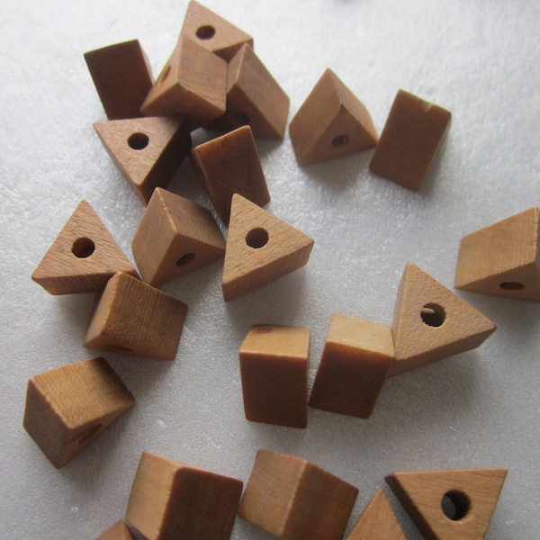 Brown Wood Triangle Beads 9mm 14 Beads