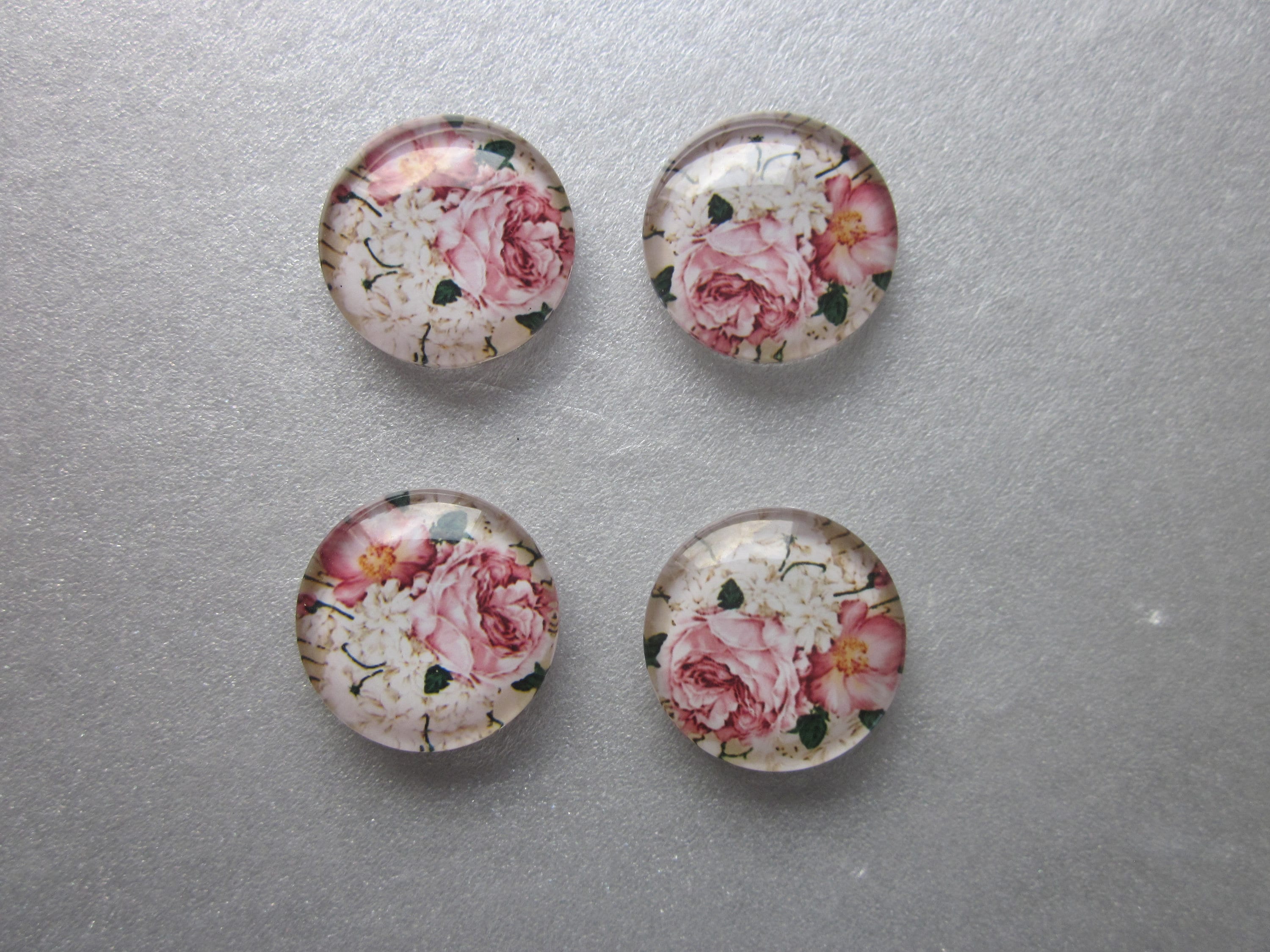 マルチカラーフラワーガラスカボション 16 mm 4カボション - Etsy 日本